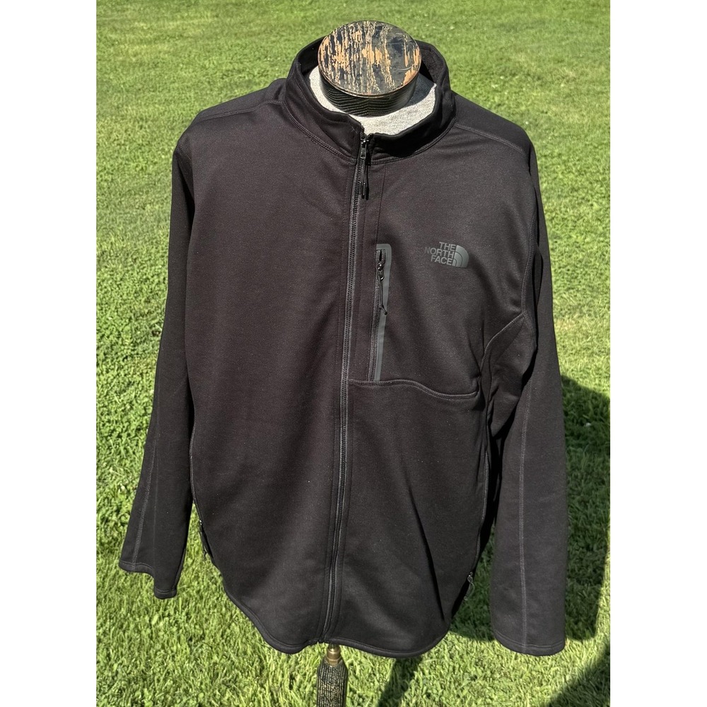 The North Face Jacket Mens 2XL Black Softshell Full Zip Fleece Lined Stretch - Picture 2 of 9